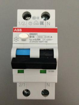 ABB FI/LS-Schalter 6kA / DS201A-B16/0,03 , 1P+N, Typ A, B 16, 30mA (0,03) (DS201 B16 A30)