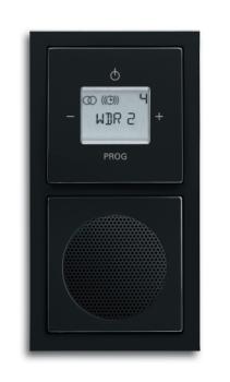 Busch Jäger Radio DAB+ Komplett-Set schwarz matt 2-fach (8215U-101 + 8223U + 8252-885-101 + 8253-885 + 1722-885K)