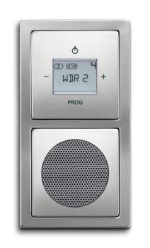 Busch Jaeger Radio DAB+ Komplett-Set pur Edelstahl 2-fach (8215U-101 + 8223U + 8252-866-101 + 8253-866 + 1722-866K)