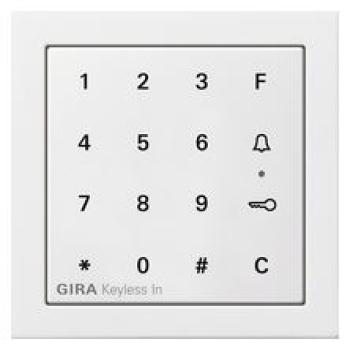 Gira 2605112 Flächenschalter Keyless In Codetastatur Reinweiß glänzend