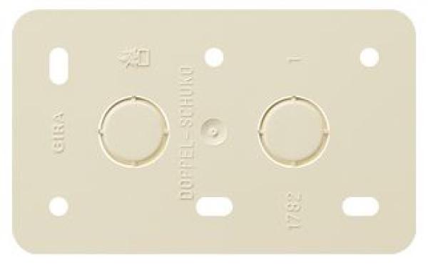 Gira 008213 Montageplatte zur Montage von Aufputz-Geräten 2-fach für Doppelsteckdose AP Cremeweiß