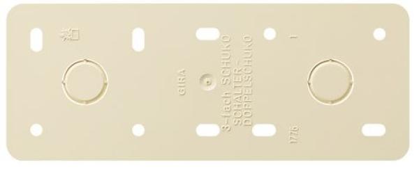 Gira 008313 Montageplatte zur Montage von Aufputz-Geräten 3-fach AP Cremeweiß