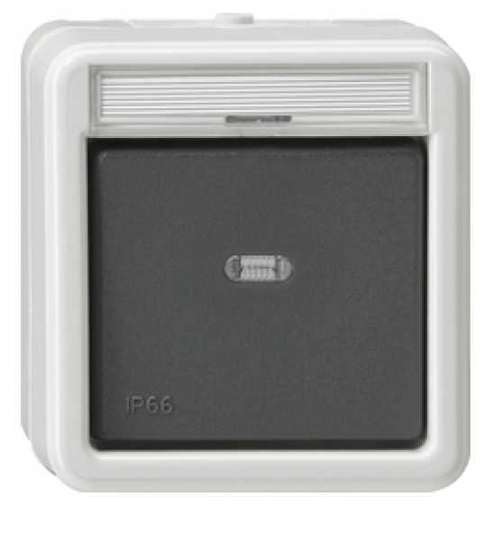 Gira 010731 Wippschalter 10 AX 250 V~ mit Beschriftungsfeld Kreuzschalter Grau ***RESTPOSTEN***