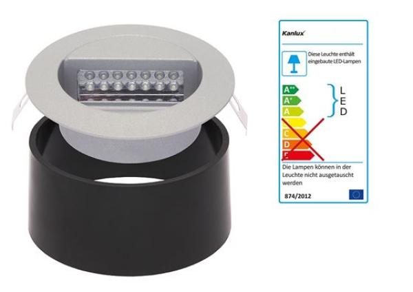 Kanlux LED Einbauleuchte DORA LED-J01 grau (04680) EEC: A-A++ (LED) ***RESTPOSTEN***