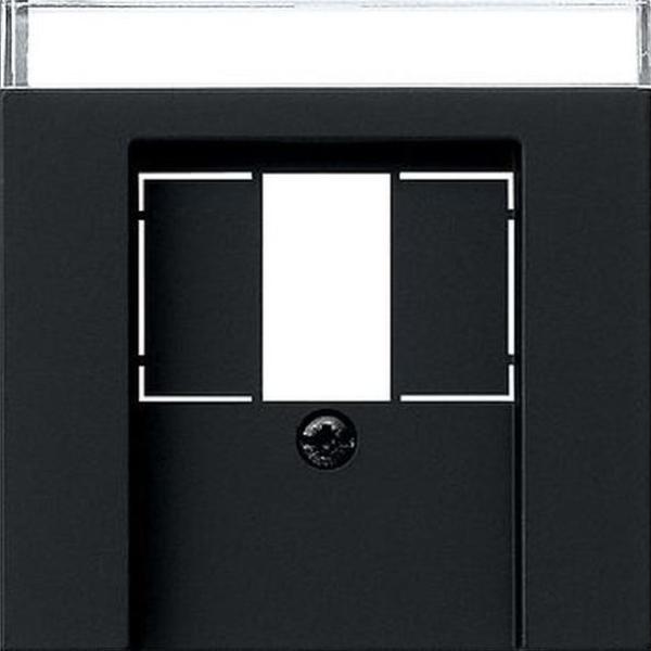 Gira 0876005 System 55 Abdeckung für TAE und USB mit Beschriftungsfeld Schwarz matt