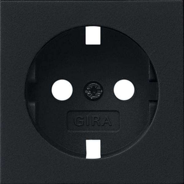 Gira 4920005 System 55 Abdeckung für Schuko-Steckdose Schwarz matt