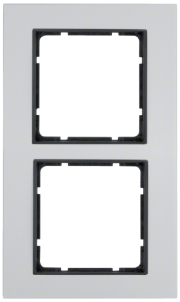 Berker 10126904 Rahmen 2-fach B.7 Alu/anthrazit
