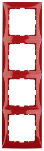 Berker 10148962 Rahmen 4-fach S.1 rot, glänzend