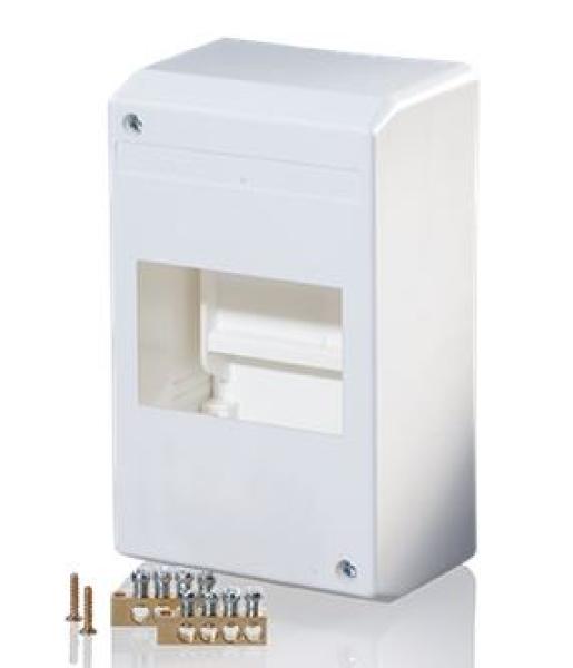 F-Tronic Mini Aufputz Automatenkasten, 4 Module mit PE/N-Klemmen , KV04K (7260013)