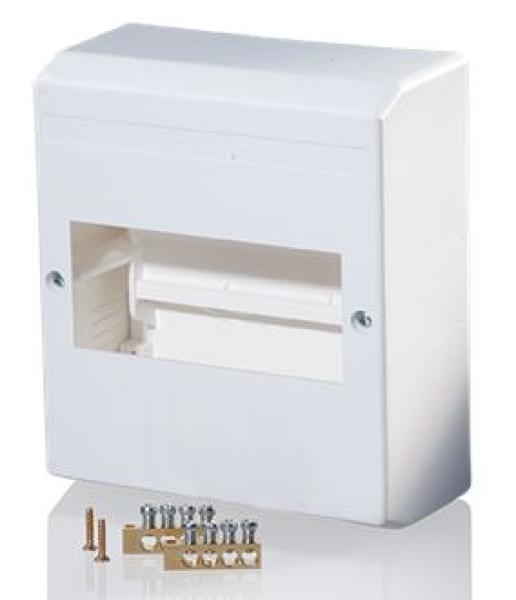 F-Tronic Mini Aufputz Automatenkasten, 6 Module mit PE/N-Klemmen , KV06K (7260015)