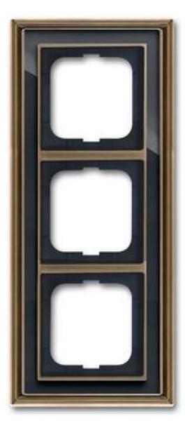 Busch-Jaeger 1723-845 Busch-dynasty Abdeckrahmen 3-fach Rahmen Messing antik anthrazit