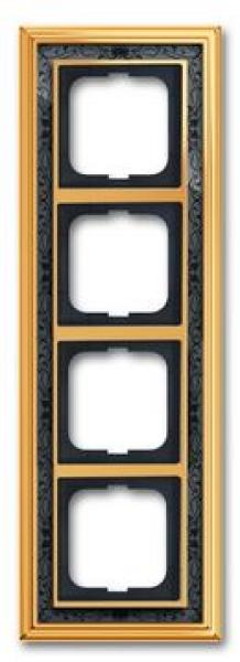 Busch-Jaeger 1724-833 Busch-dynasty Abdeckrahmen 4-fach Rahmen Messing poliert Dekor anthrazit