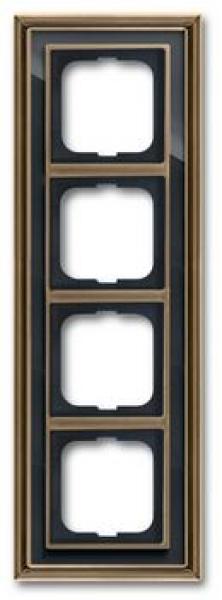 Busch-Jaeger 1724-845 Busch-dynasty Abdeckrahmen 4-fach Rahmen Messing antik anthrazit