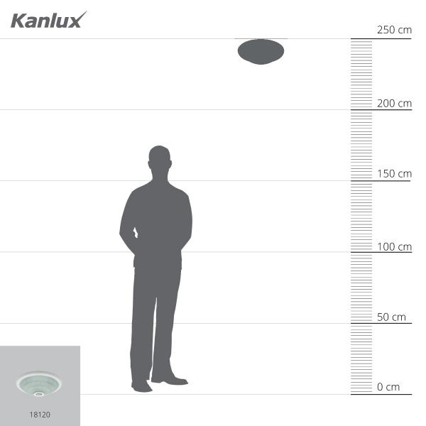 Kanlux Plafondbeleuchtung Leuchte mit 360° Bewegungsmelder FOGLER DL-240O 2x max 40W, ohne Leuchtmittel (18120)