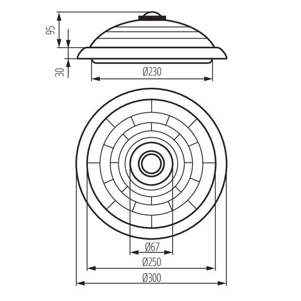 Kanlux Plafondbeleuchtung Leuchte mit 360° Bewegungsmelder FOGLER DL-240O 2x max 40W, ohne Leuchtmittel (18120)