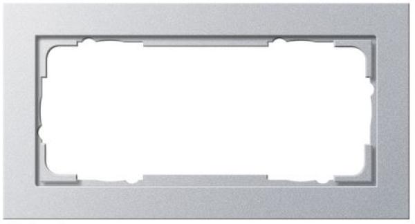Gira 100225 System 55 Rahmen E2 Farbe Aluminium lackiert 2-fach ohne Mittelsteg ***RESTPOSTEN***