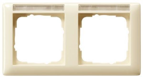 Gira 109201 Rahmen 2-fach waagerecht mit Beschriftungsfeld System 55 Cremeweiß glänzend ***RESTPOSTEN***