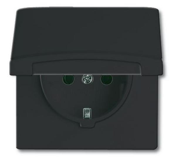 Busch-Jaeger 20 EUGK-35-101 Schuko-Steckdose mit Klappdeckel Allwetter 44 (IP44) anthrazit