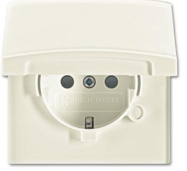 Busch-Jaeger 20 EUGKB-32-101 Schuko-Steckdose mit Klappdeckel Allwetter 44 (IP44) cremeweiß