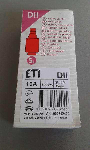 5 er Pack DIAZED Sicherungseinsatz E27 10A DII rot (002312404)