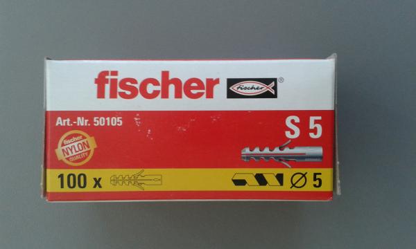 100 STÜCK (VPE) Fischer Spreizdübel S 5x25 mm Dübellänge (50105)