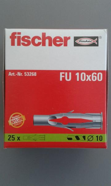 25 STÜCK (VPE) Fischer Universaldübel FU 10x60 mm Dübellänge (53268)