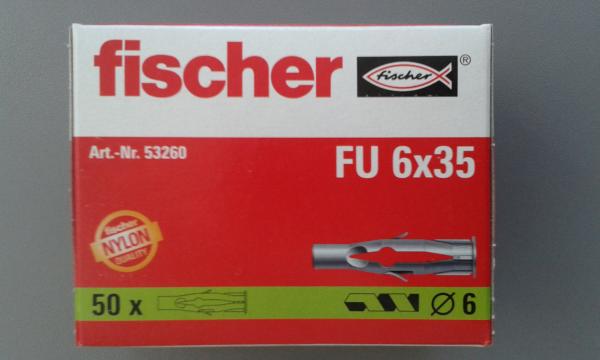 50 STÜCK (VPE) Fischer Universaldübel FU 6x35 mm Dübellänge (53260)