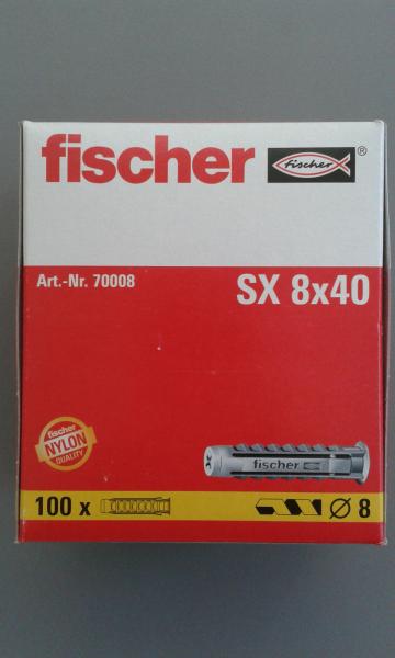 100 STÜCK (VPE) Fischer Spreizdübel SX 8x40 mm Dübellänge (70008)