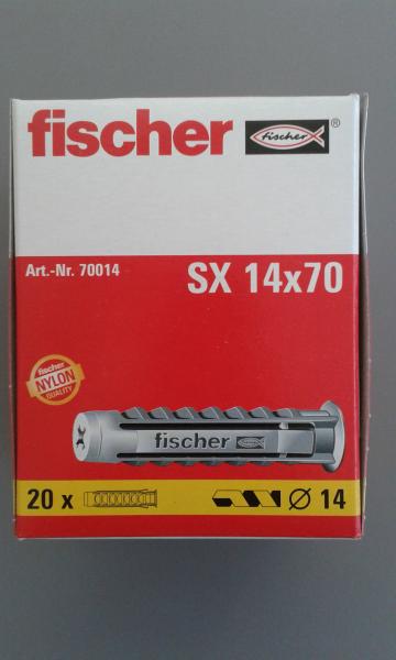 20 STÜCK (VPE) Fischer Spreizdübel SX 14x70 mm Dübellänge (70014)
