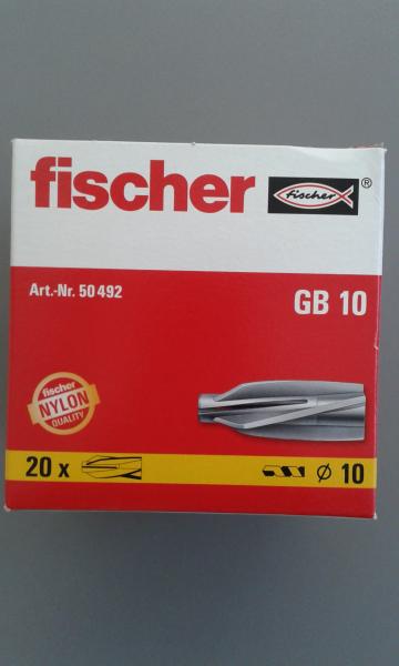 20 STÜCK (VPE) Fischer Gasbetondübel GB 10x55 mm Dübellänge (50492)