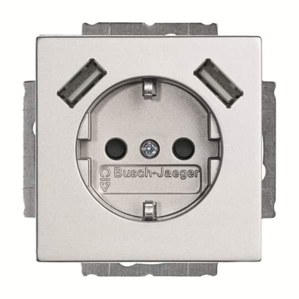 Busch-Jaeger 20 EUCB2USB-83 future linear 2xUSB Steckdose mit integriertem erhöhten Berührungsschutz alusilber ***RESTPOSTEN***