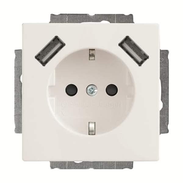 Busch-Jaeger solo studioweiss 2xUSB-Steckdose SCHUKO 20 EUCB2USB-84 ***RESTPOSTEN***