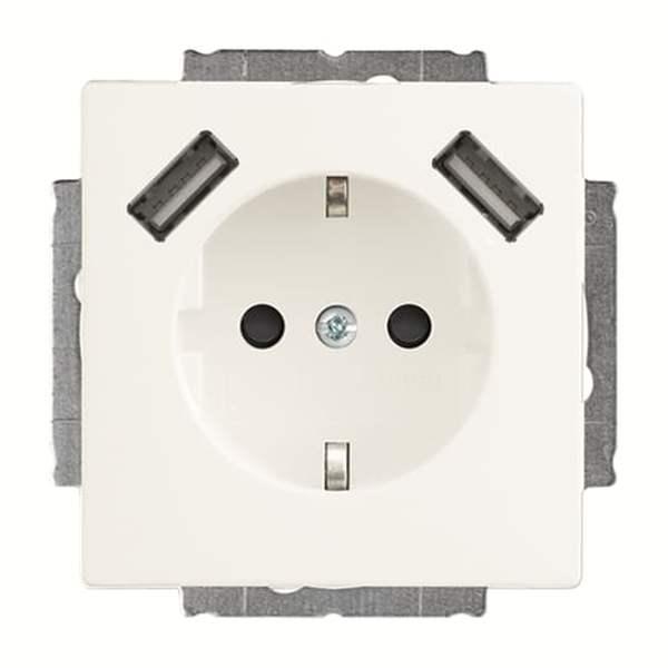 Busch-Jaeger 20 EUCB2USB-884 future linear Schuko 2xUSB-Steckdose mit integriertem erhöhten Berührungsschutz studioweiß matt ***RESTPOSTEN***