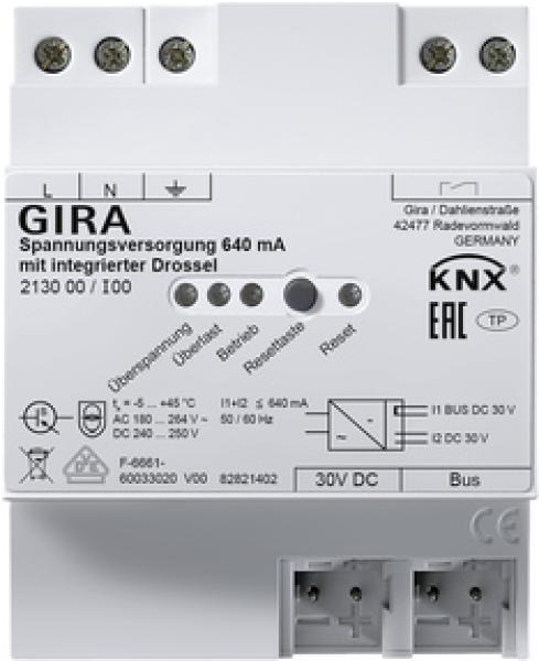 Gira 213000 KNX Spannungsversorgung 640 mA mit integrierter Drossel