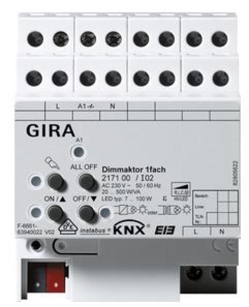 Gira 217100 KNX REG plus Dimmaktor 1-fach 20-500W/VA