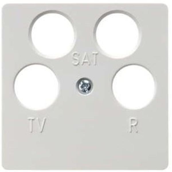 Berker 148409 Zentralplatte TV 4-Loch Abdeckung S.1 polarweiß glänzend