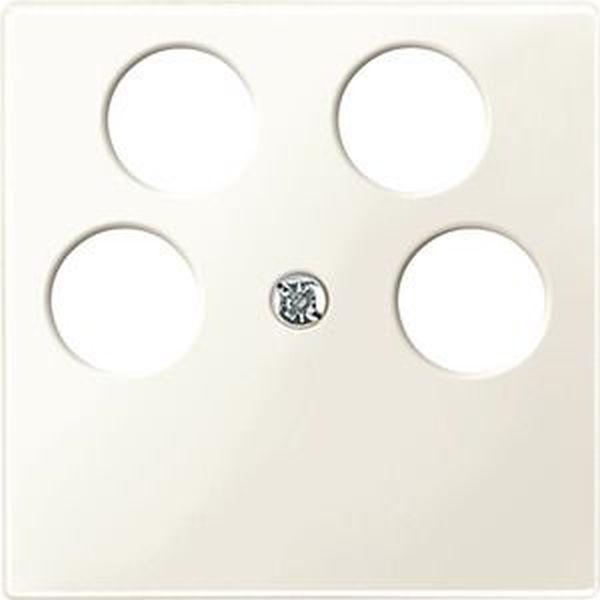 Merten 296544 Zentralplatte für 4-fach-Antennendose System M cremeweiß glänzend ***RESTPOSTEN***