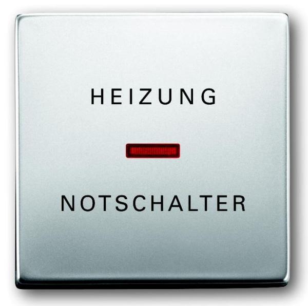 Busch-Jaeger 1789 H-866 Schalterwippe Aufdruck """"Heizung-Notschalter"""" pur Edelstahl