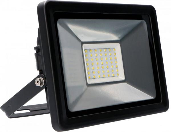 SHADA LED-Strahler Flutlichtstrahler flach 50W 4500lm 4000K schwarz IP65, EEC: A-A++ (0300703) ***RESTPOSTEN***