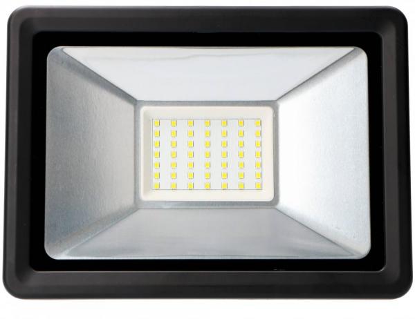 SHADA LED-Strahler Flutlichtstrahler flach 50W 4500lm 4000K schwarz IP65, EEC: A-A++ (0300703) ***RESTPOSTEN***