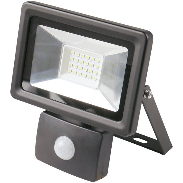 SHADA LED-Strahler Flutlichtstrahler mit Bewegungsmelder 20W 1800lm 4000K schwarz IP44, EEC: A-A++ (0300711) ***RESTPOSTEN***