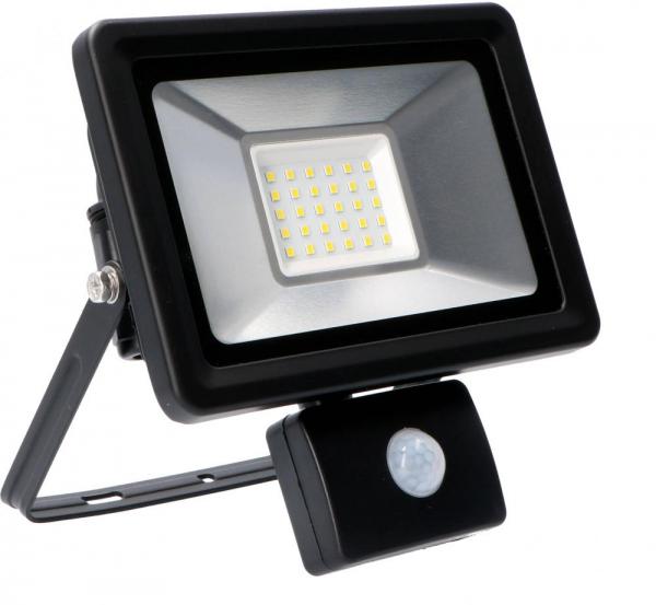 SHADA LED-Strahler Flutlichtstrahler mit Bewegungsmelder 30W 2700lm 4000K schwarz IP44, EEC: A-A++ (0300712) ***RESTPOSTEN***