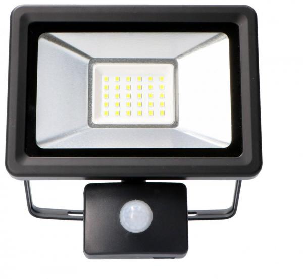 SHADA LED-Strahler Flutlichtstrahler mit Bewegungsmelder 30W 2700lm 4000K schwarz IP44, EEC: A-A++ (0300712) ***RESTPOSTEN***