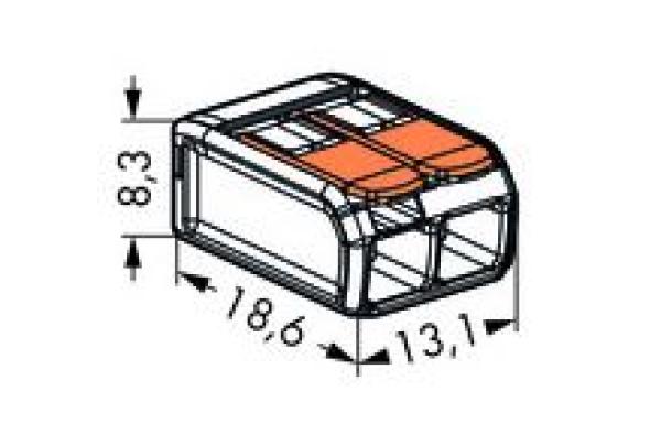 Wago Compact Verbindungsklemme mit Hebel - 2 Leiter 221-412 / 100 STÜCK (VPE)