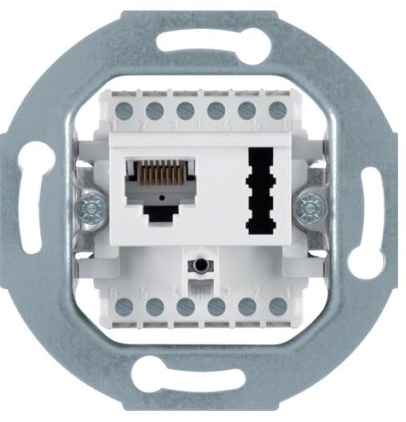 Berker 458809 UAE 8(6)/TAE 6 F+N-Steckdose Modul-Einsätze polarweiß, matt