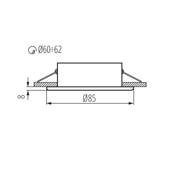 Kanlux Feuchtraum Einbaustrahler Marin CT-S80-SN rund Deckenlampe Deckenleuchte, ohne Leuchtmittel (04704)