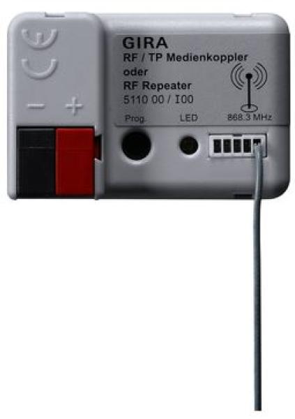 Gira 511000 KNX RF/TP Medienkoppler oder RF Repeater REG plus