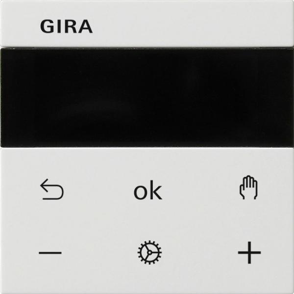Gira 539327 System 55 Raumtemperaturregler S3000 RTR Display, Reinweiß seidenmatt