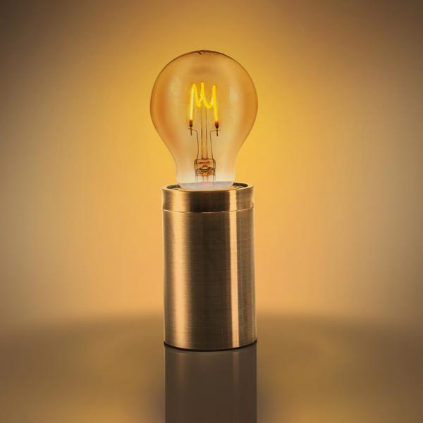 1 STÜCK (VPE) SHADA LED Classic E27, 136lm, 2.5 Watt, extra-warmweiss 1800K, A60 gold, dimmbar, EEC: A (0600477_01)