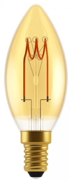 1 STÜCK (VPE) SHADA LED Kerze E14 136lm 2.5W, extra-warmweiss 1800K, C35 gold, dimmbar, EEC: A (0600478_01)